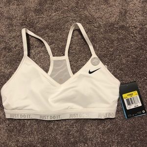 Nike white sports bra